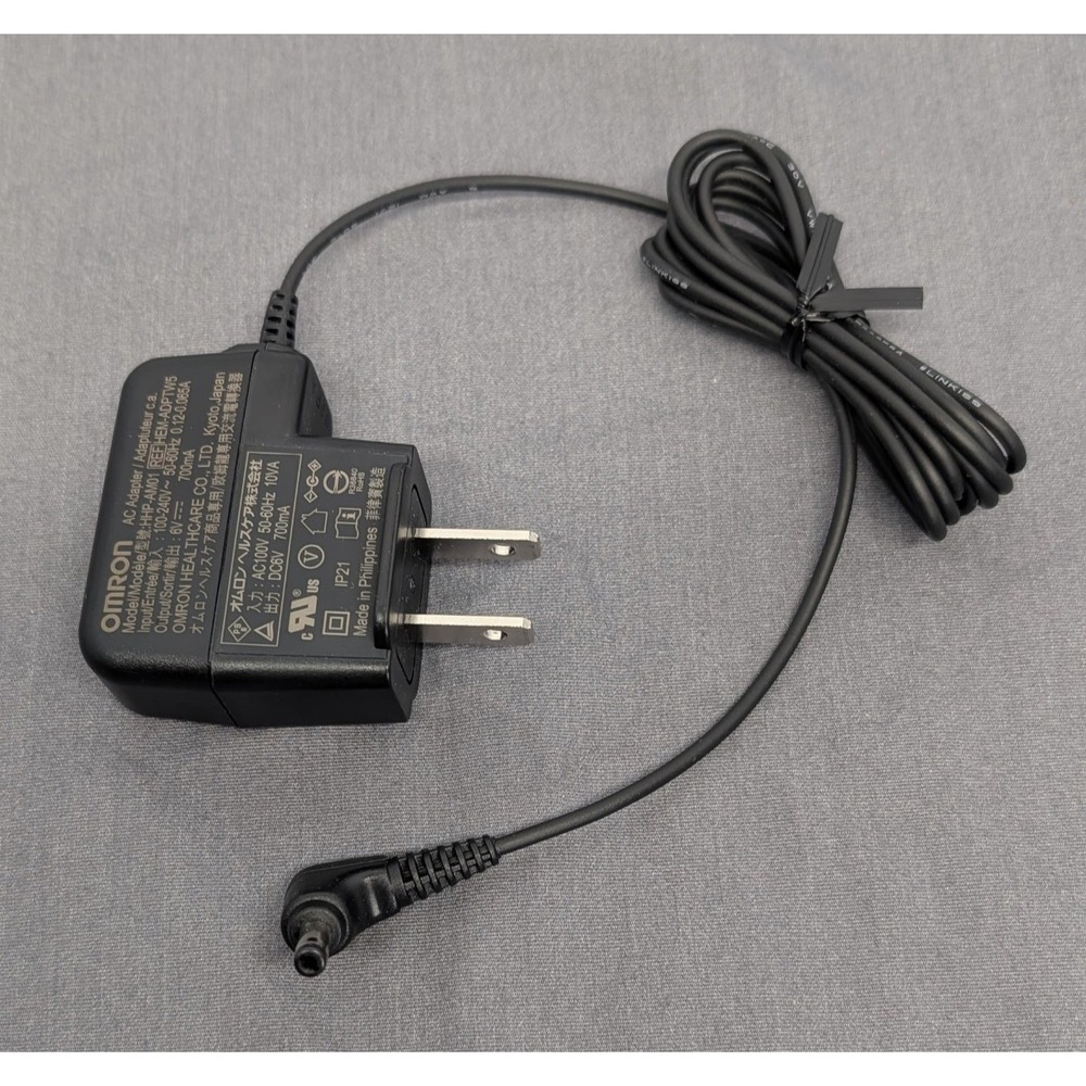 Omron AC Adapter HHP-AM01 HEM-ADPTW5 Black Power Supply Cord